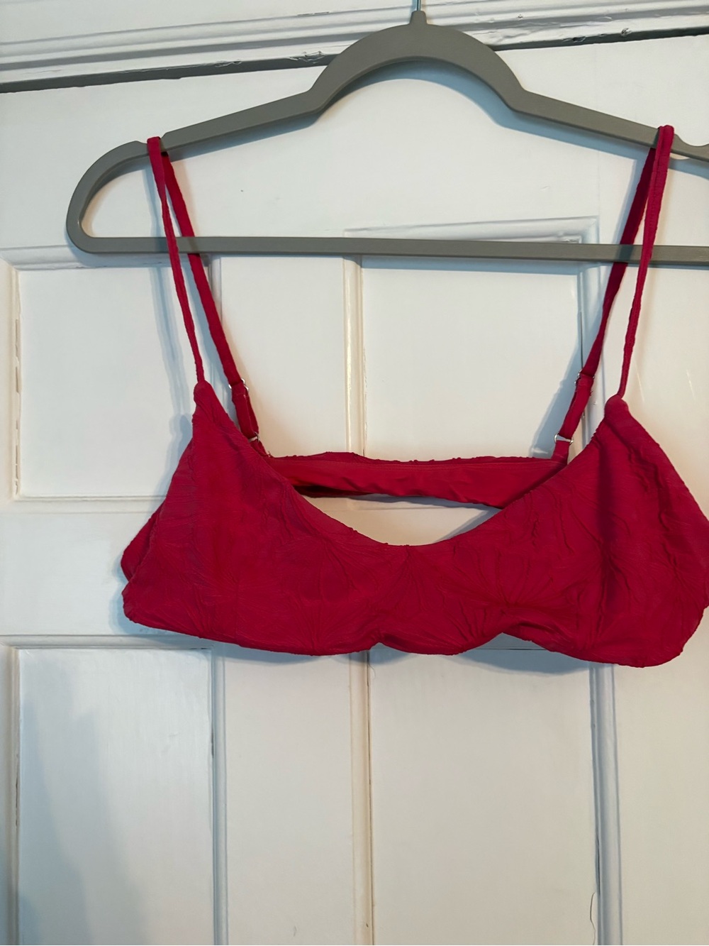 Andie Hot Pink Textured Bikini Top